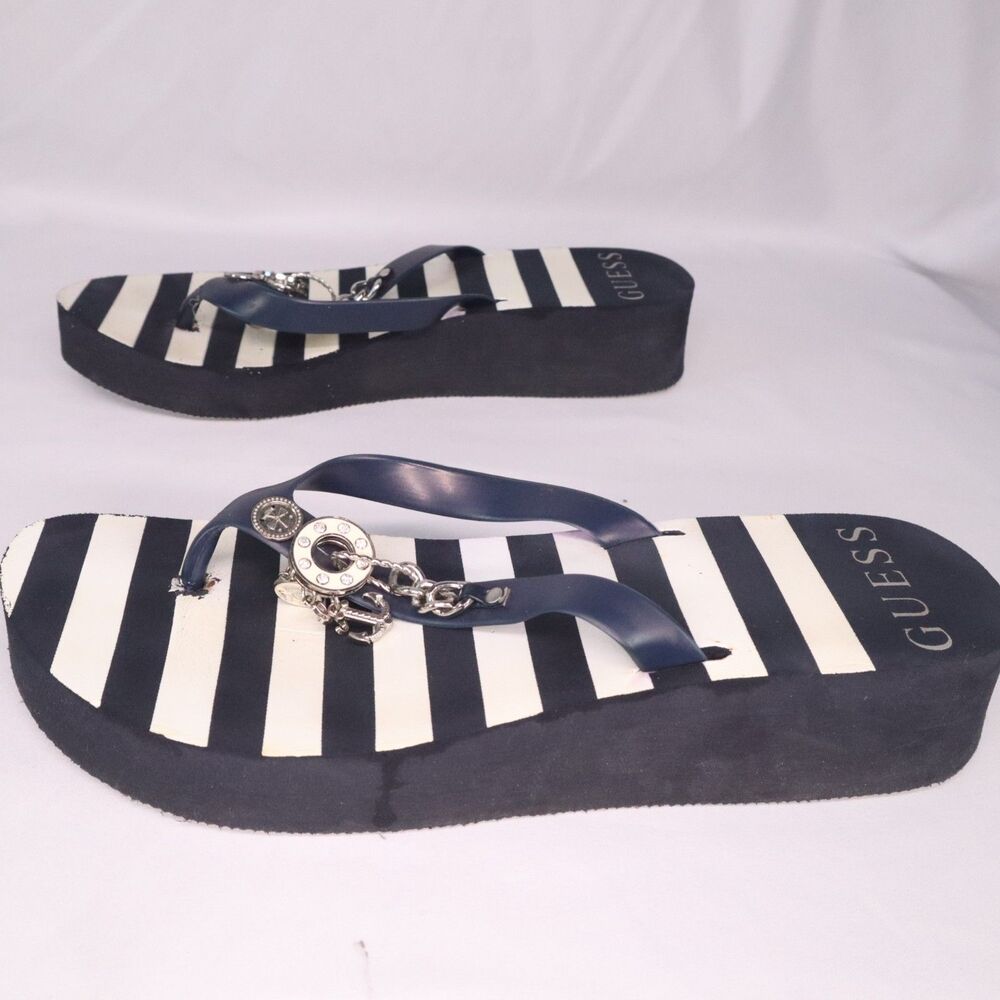 Guess Platform Sandal Flip Flop Nautical Size 10